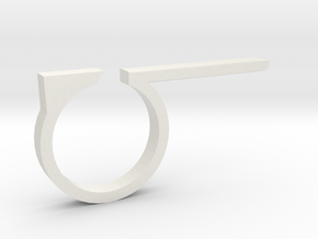 Long Ring in White Natural Versatile Plastic: 8 / 56.75