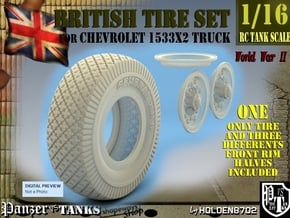 1-16 Chevy LRDG Sample Tire And Rims For FUD in Tan Fine Detail Plastic