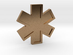 EMS Star of Life in Natural Brass