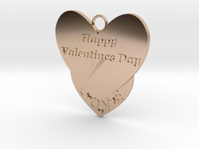 Valentine's Day Pendant in 14k Rose Gold Plated Brass