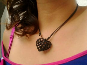 Voronoi Heart Piece Necklace in Tan Fine Detail Plastic