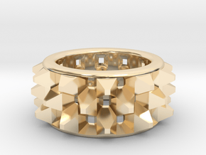 Spike Ring - size 12 in 14k Gold Plated Brass