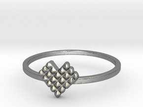 Crystallized Heart Ring (4-12) in Natural Silver: 3 / 44