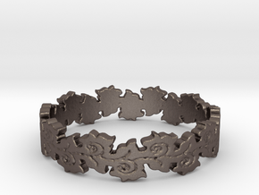 Nurture Ring (size 4-13) in Polished Bronzed Silver Steel: 4 / 46.5