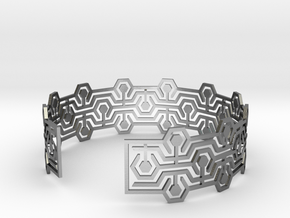 Bracelet fin Meandres in Polished Silver