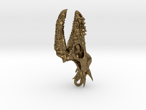 Stygimoloch Dinosaur Skull Pendant in Natural Bronze