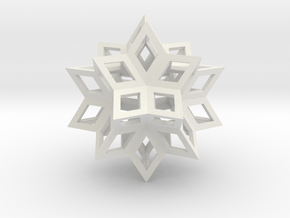 Rhombic Hexecontahedron (Precious Metals) 1.4 in White Natural Versatile Plastic
