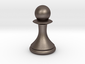 Pawns with Hats - Pawn in Polished Bronzed Silver Steel: Small
