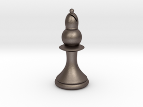 Pawns with Hats - Bishop in Polished Bronzed Silver Steel: Small
