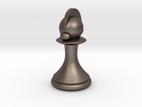 Pawns with Hats - Knight in Polished Bronzed Silver Steel: Small