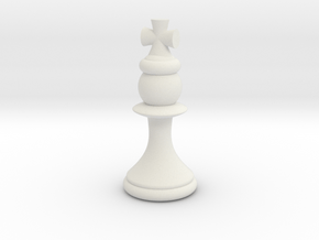 Pawns with Hats - King in White Natural Versatile Plastic: Small