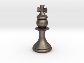 Pawns with Hats - King in Polished Bronzed Silver Steel: Small