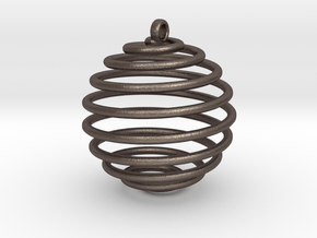Spiral Sphere in Polished Bronzed Silver Steel