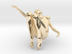 Elegant 3D Girl in 14k Gold Plated Brass