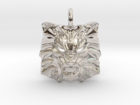 Lion Pendant in Rhodium Plated Brass