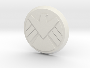 Agents Of Shield Button in White Natural Versatile Plastic
