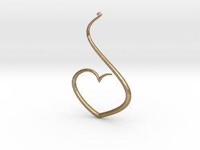 Love Heart Pendant in Polished Gold Steel