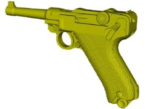 1/10 scale Luger P-08 Parabellum 1908 pistol x 1 in Clear Ultra Fine Detail Plastic