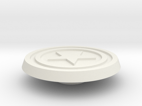 CPT America Shield Button 2 in White Natural Versatile Plastic