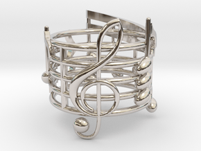 N. 13 (open ring sizeable) in Rhodium Plated Brass