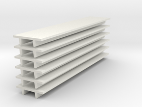 'N Scale' - (6) - 8' W Double Tee x 40' Long x 24" in White Natural Versatile Plastic