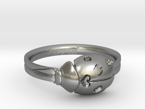Ladybug Loved Midi Ring in Natural Silver