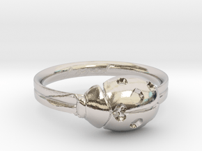 Ladybug Loved Midi Ring in Rhodium Plated Brass