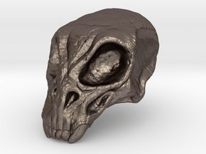 Monster Skull in Polished Bronzed Silver Steel