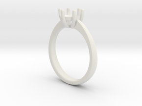 Solitaire ring in White Natural Versatile Plastic: 6.5 / 52.75