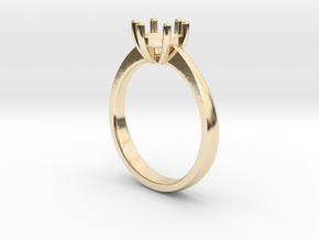 Solitaire ring in 14k Gold Plated Brass: 6.5 / 52.75