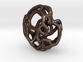 Tangle pendant 1 in Polished Bronze Steel