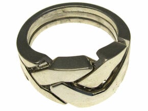OoO Ring - Interlocking Metal in Polished Silver (Interlocking Parts)