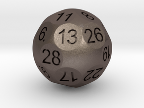 D28 Sphere Dice in Polished Bronzed Silver Steel