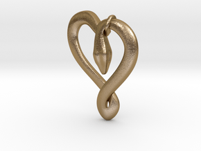 Snake Pendant in Polished Gold Steel