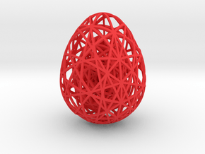 Egg in Egg in Egg - 60mm hight in Red Processed Versatile Plastic