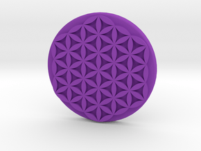 Flower Of Life Button in Purple Processed Versatile Plastic
