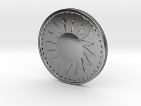 Coin of the Sun in Polished Silver