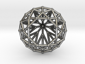 Diamond - Brilliant crystal geometry in Polished Silver