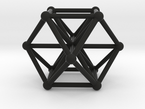 Vector Equilibrium - Cube Octahedron in Black Natural Versatile Plastic