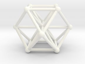 Vector Equilibrium - Cube Octahedron in White Processed Versatile Plastic