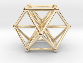 Vector Equilibrium - Cube Octahedron in 14k Gold Plated Brass