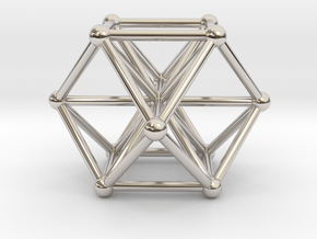 Vector Equilibrium - Cube Octahedron in Rhodium Plated Brass