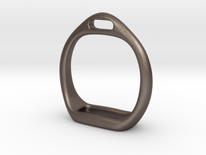 Stirrups Pendant in Polished Bronzed Silver Steel