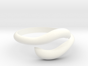 Resizable Ring Wave  in White Processed Versatile Plastic