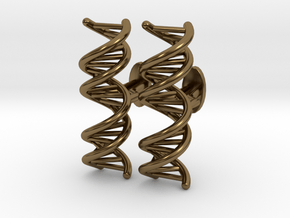 Small DNA Cufflinks in Polished Bronze