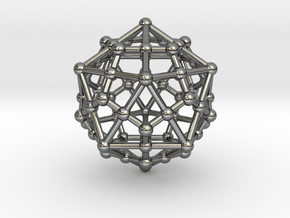 Dodecahedron - Icosahedron in Polished Silver