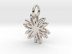 Daisy Pendant/Charm - 24mm, 20mm, 16mm, 12mm in Rhodium Plated Brass: Large
