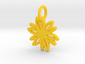 Daisy Pendant/Charm - 24mm, 20mm, 16mm, 12mm in Yellow Processed Versatile Plastic: Medium