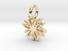 Daisy Pendant/Charm - 24mm, 20mm, 16mm, 12mm in 14K Yellow Gold: Extra Small