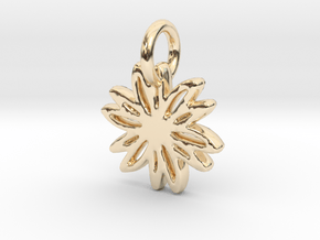 Daisy Pendant/Charm - 24mm, 20mm, 16mm, 12mm in 14K Yellow Gold: Small